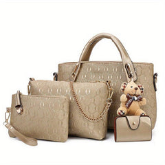 3-in-1 Women's Tote, Shoulder & Clutch Bag Set