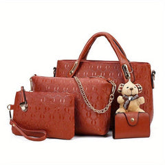 3-in-1 Women's Tote, Shoulder & Clutch Bag Set