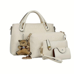 3-in-1 Women's Tote, Shoulder & Clutch Bag Set