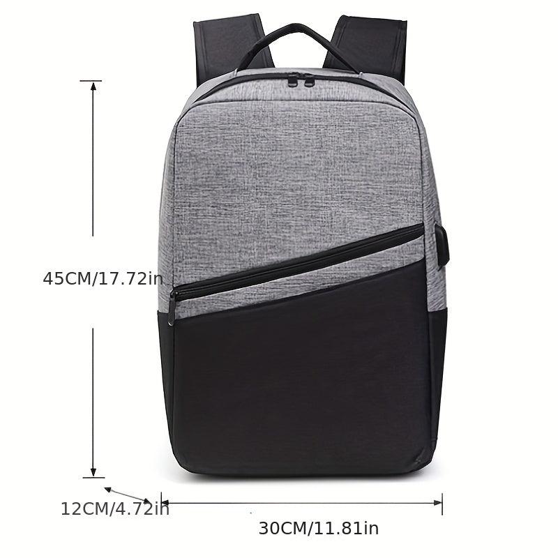 Casual Colorblock Business Trip Bag Versatile Laptop Storage Backpack