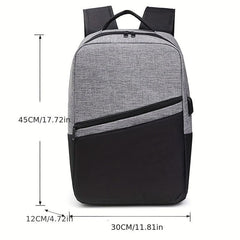 Casual Colorblock Business Trip Bag Versatile Laptop Storage Backpack