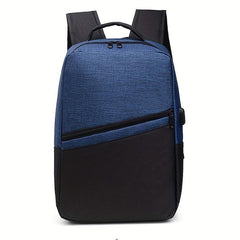 Casual Colorblock Business Trip Bag Versatile Laptop Storage Backpack