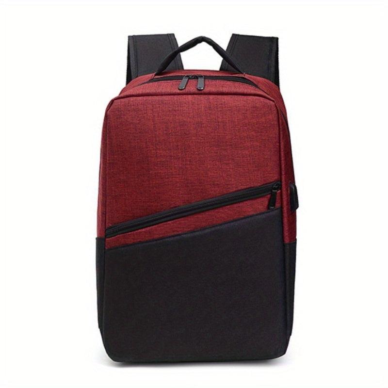 Casual Colorblock Business Trip Bag Versatile Laptop Storage Backpack