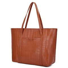 Crocodile Pattern Tote Bag Top Handle Satchel Women's Handbag & Shoulder Purse