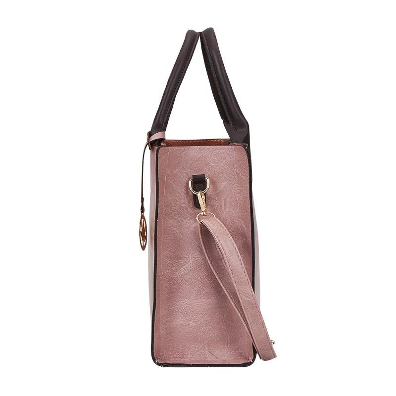 3Pcs Retro Style Tote Bag Set Women's PU Leather Handbag & Chain Crossbody Bag