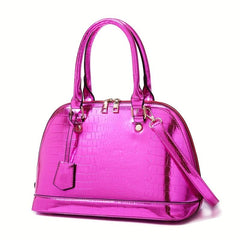 3Pcs Neon Crocodile Embossed Handbags Set with Clutch Purse & Card Holder