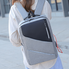 Grey Backpack With USB Charging Port Business Laptop Bag