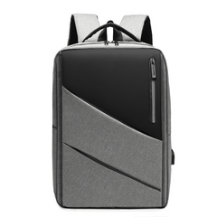 Grey Backpack With USB Charging Port Business Laptop Bag