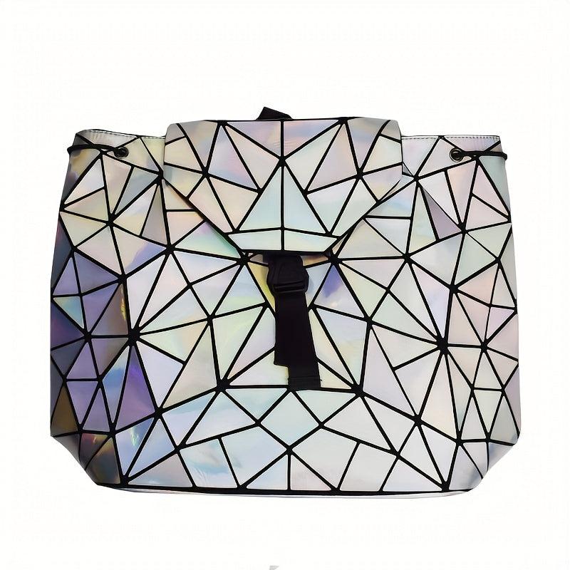 3Pcs Geometric Luminous Purses Handbags Holographic Reflective Bag Set