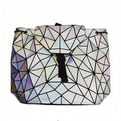 3Pcs Geometric Luminous Purses Handbags Holographic Reflective Bag Set