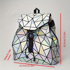 3Pcs Geometric Luminous Purses Handbags Holographic Reflective Bag Set