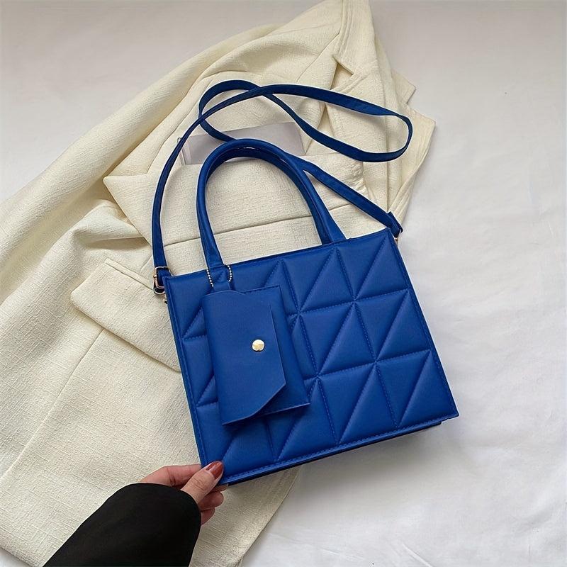 Geometric Embossed Tote Bag Satchel Crossbody Bag Women's Stylish Handbag