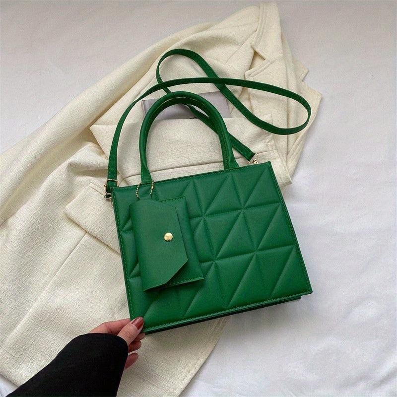 Geometric Embossed Tote Bag Satchel Crossbody Bag Women's Stylish Handbag