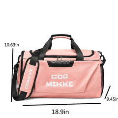 Large Capacity Sports Handbag Letter Pattern Colorblock Duffle Bag