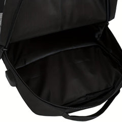3 Pcs Solid Bag Sets Preppy Backpack & Crossbody Square Bag & Clutch Pouch