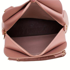 3Pcs Solid Handbag Set Satchel Purse + Crossbody Bag & Card Holder