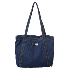 Vintage Denim Tote Bag Retro Grunge Handbag & Grocery Shopper Bag
