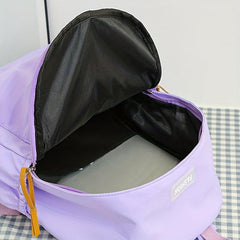 4PCS Purple Backpack Set School Daypack Travel Knapsack & Laptop & Lunch & Penci