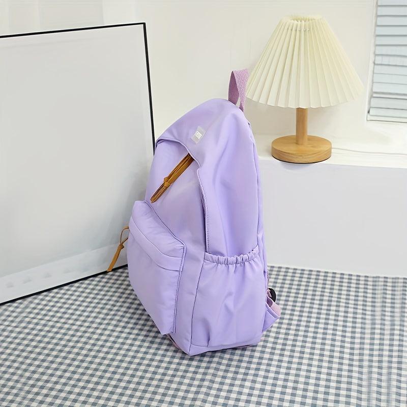 4PCS Purple Backpack Set School Daypack Travel Knapsack & Laptop & Lunch & Penci