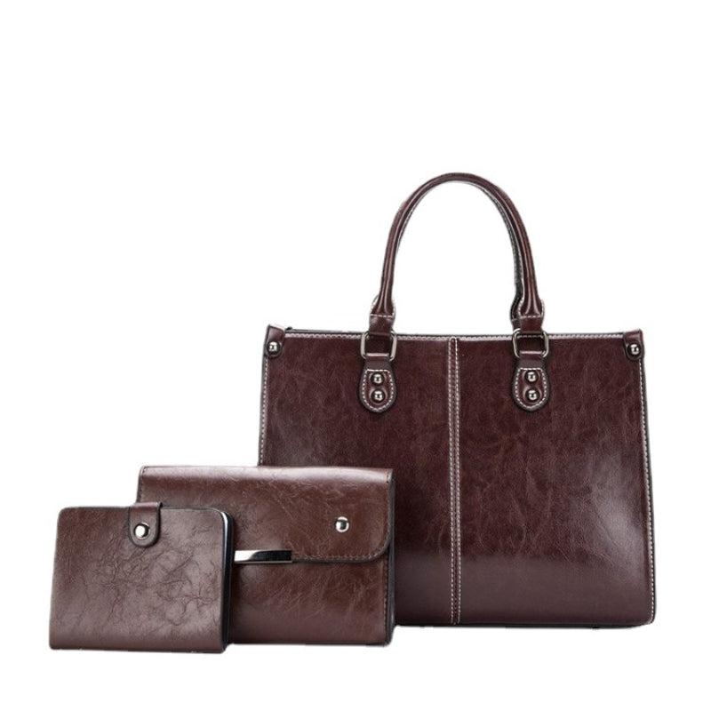 3PCS Vintage Tote Bag Large Capacity Women's Classic Purse & Handbag