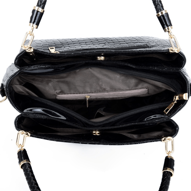 4pcs Crocodile Embossed Tote Bag Set Women's Handbag