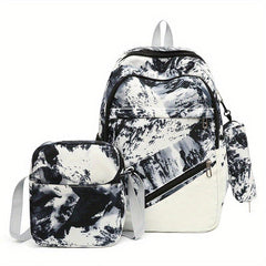 3Pcs Tie Dye Backpack Set School Bag Crossbody Bag Pencil Case