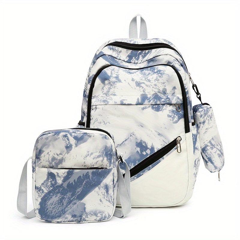 3Pcs Tie Dye Backpack Set School Bag Crossbody Bag Pencil Case