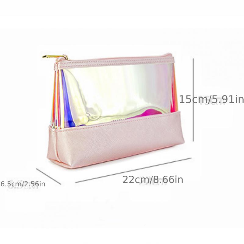 Travel Laser Zipper Cosmetic Bag Waterproof Transparent Toiletry Bag