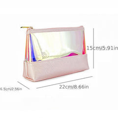 Travel Laser Zipper Cosmetic Bag Waterproof Transparent Toiletry Bag