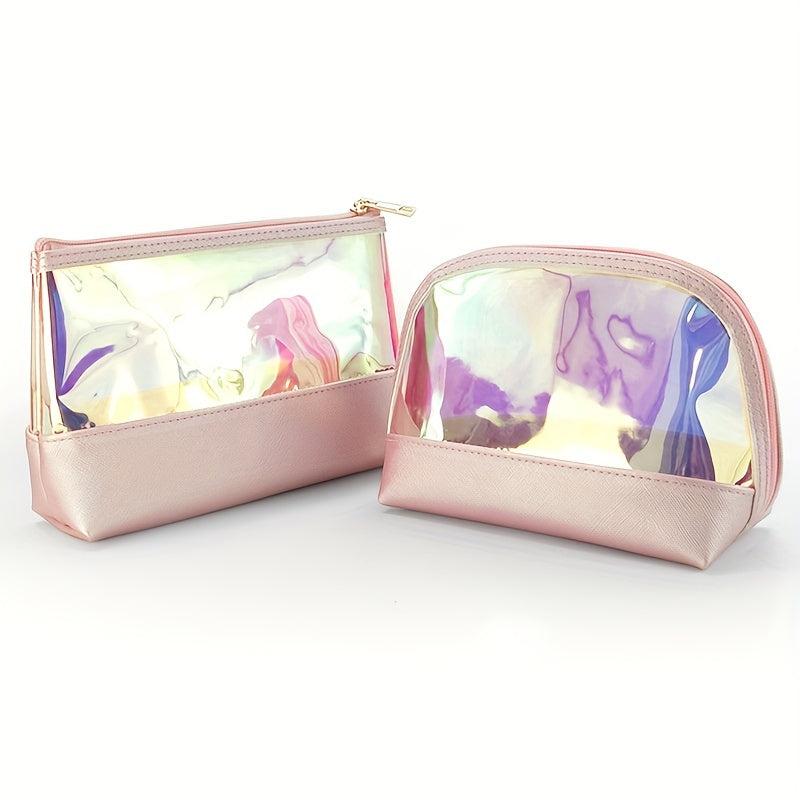 Travel Laser Zipper Cosmetic Bag Waterproof Transparent Toiletry Bag