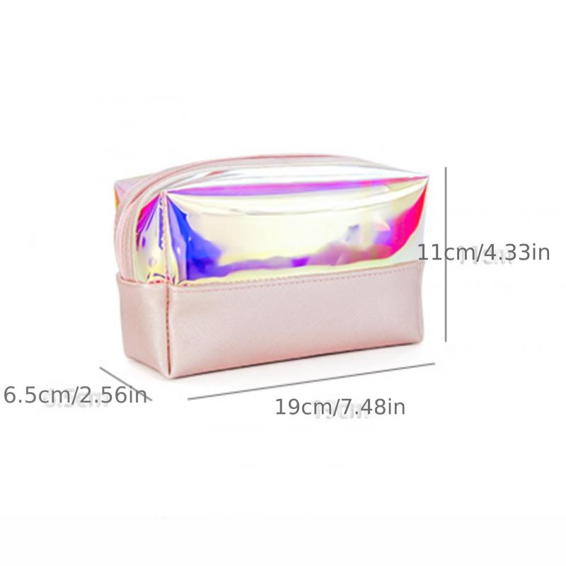 Travel Laser Zipper Cosmetic Bag Waterproof Transparent Toiletry Bag