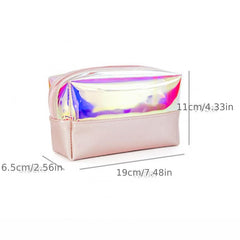 Travel Laser Zipper Cosmetic Bag Waterproof Transparent Toiletry Bag