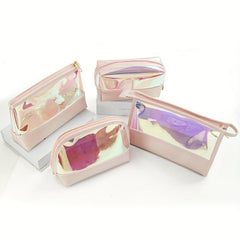 Travel Laser Zipper Cosmetic Bag Waterproof Transparent Toiletry Bag