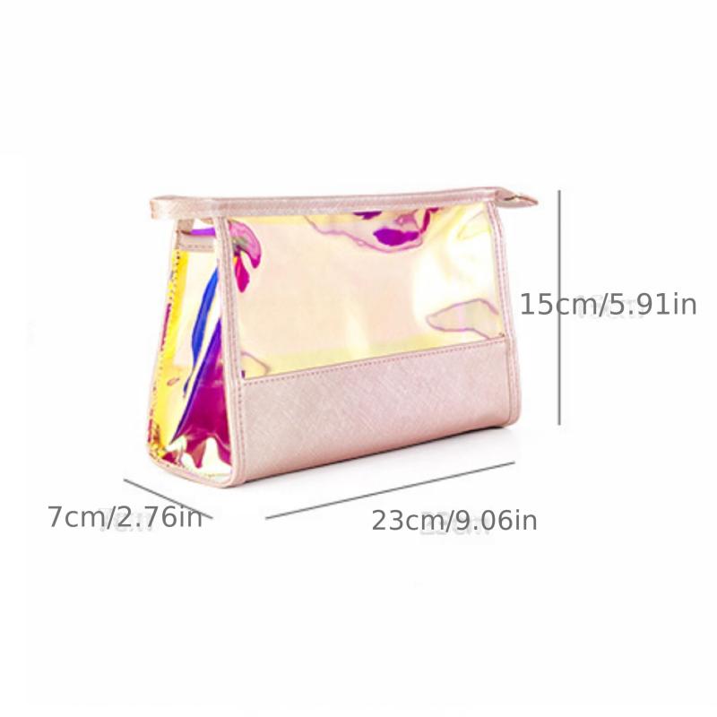 Travel Laser Zipper Cosmetic Bag Waterproof Transparent Toiletry Bag