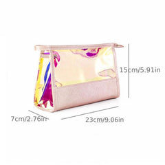 Travel Laser Zipper Cosmetic Bag Waterproof Transparent Toiletry Bag
