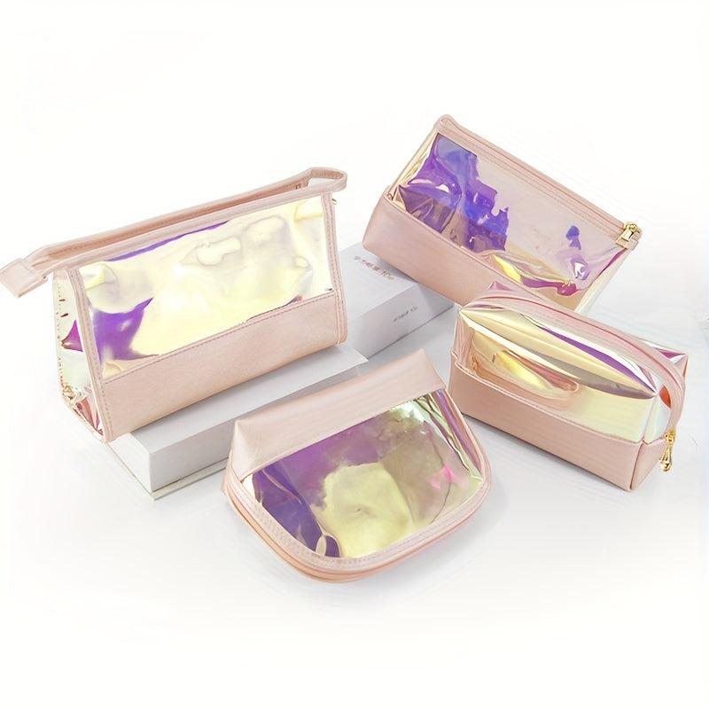 Travel Laser Zipper Cosmetic Bag Waterproof Transparent Toiletry Bag