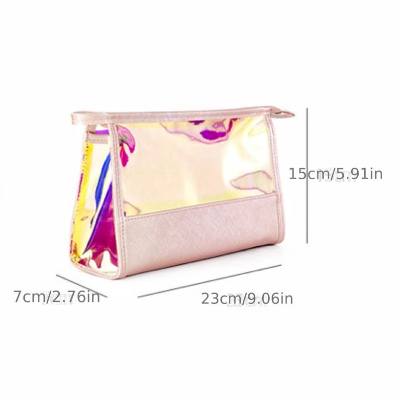 Travel Laser Zipper Cosmetic Bag Waterproof Transparent Toiletry Bag