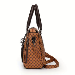 4pcs Polka Dot Tote Bag Set w/ Tassel Decor Handbag Crossbody Bag Clutch Purse