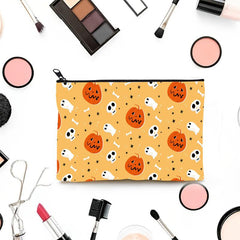 Halloween Makeup Bag Pumpkin Zipper Pouch Toiletry Organizer for Women