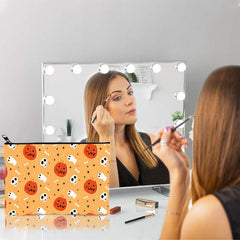 Halloween Makeup Bag Pumpkin Zipper Pouch Toiletry Organizer for Women
