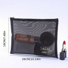 Breathable Mesh Cosmetics Bag Travel Toiletry Storage Bag