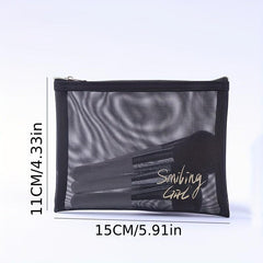 Breathable Mesh Cosmetics Bag Travel Toiletry Storage Bag