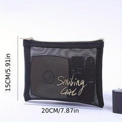 Breathable Mesh Cosmetics Bag Travel Toiletry Storage Bag