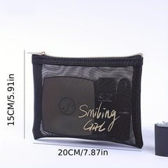 Breathable Mesh Cosmetics Bag Travel Toiletry Storage Bag