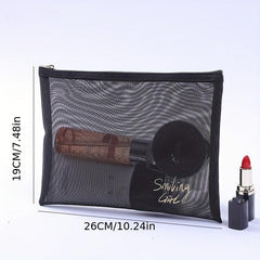 Breathable Mesh Cosmetics Bag Travel Toiletry Storage Bag