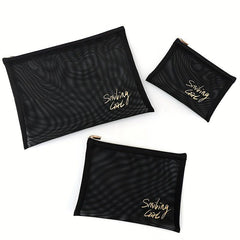 Breathable Mesh Cosmetics Bag Travel Toiletry Storage Bag