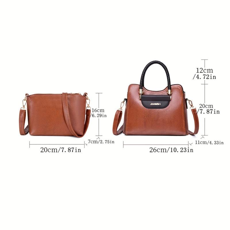 2pcs Retro Style Tote Bag Set for Women