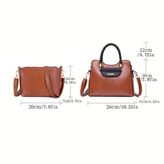 2pcs Retro Style Tote Bag Set for Women