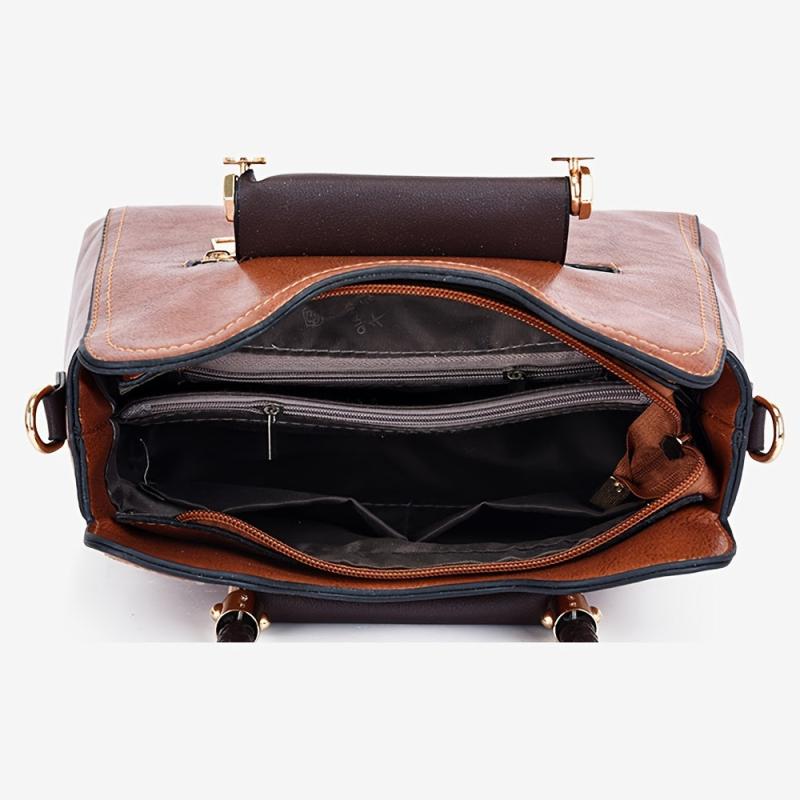 2pcs Retro Style Tote Bag Set for Women