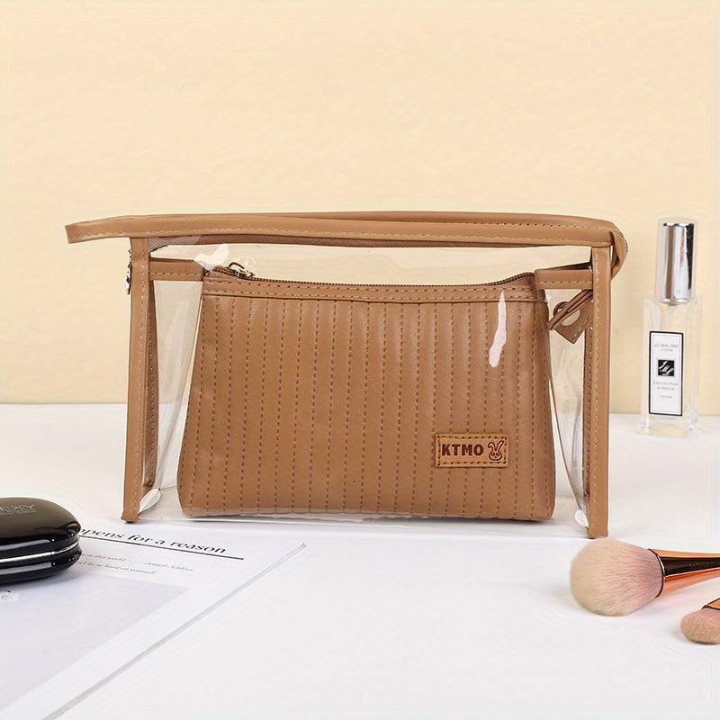 Ultrasonic Embossed Cosmetic Bag Handbag Large Capacity Travel Portable Toiletry